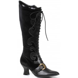 Fain Black Velvet Witches Boots