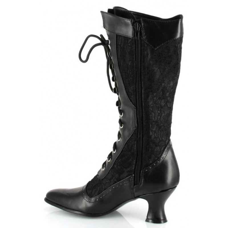 Rebecca Victorian Black Lace Boot | Steampunk Boots