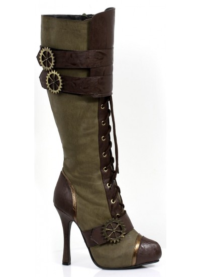 Quinley Steampunk Olive Green Boots