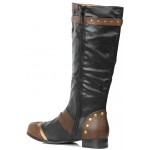 Amos Multi Pocket Steampunk Mens Knee High Boots