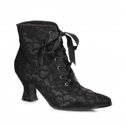 Victorian Black Lace Covered Ankle Boots