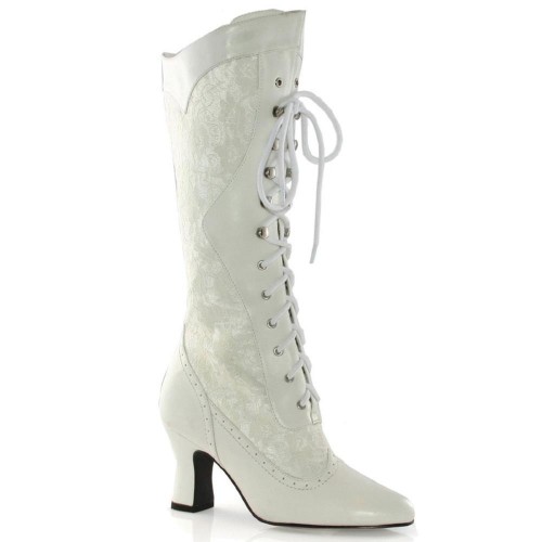 white victorian boots wedding