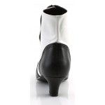 Flora Womens Black and White Spats Victorian Ankle Boots