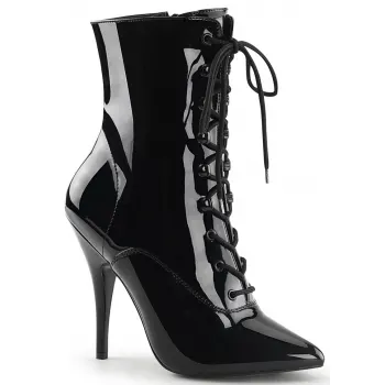 Seduce 1020 5 Inch Heel Black Patent Ankle Boots