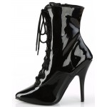 Seduce 1020 5 Inch Heel Black Patent Ankle Boots