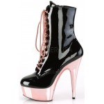 Delight Rose Gold Platform Granny Boots