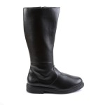 Captain Mid Calf Plain Black Boots