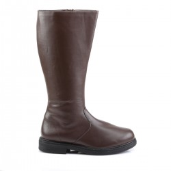 Captain Mid Calf Plain Brown Boots