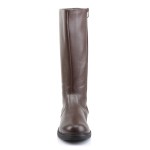 Captain Mid Calf Plain Brown Boots