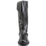 Captain Mid Calf Cuffed Black Boots