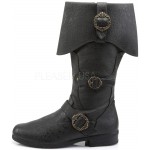 Caribbean Distressed Black Pirate Boots