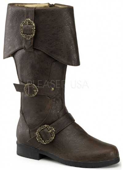 Caribbean Distressed Brown Pirate Boots