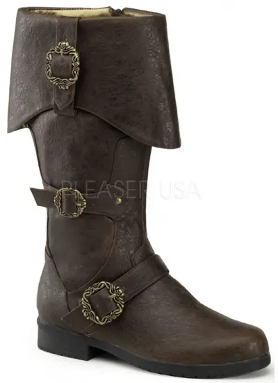 Caribbean Distressed Brown Pirate Boots