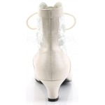 Victorian Dame Ivory Ankle Boots