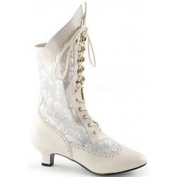 Victorian Dame Ivory Lace Boots