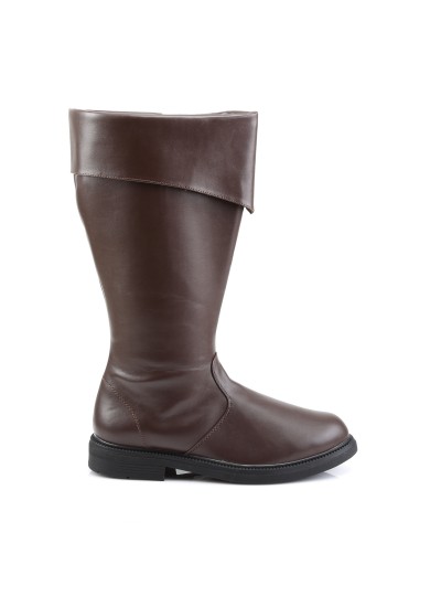 Captain Mid Calf Cuffed Brown Boots