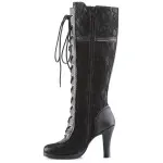 Glam Lace Overlay Knee Boots
