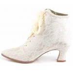 Victorian Jane Champagne Lace Ankle Boots