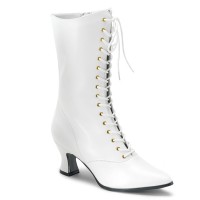 White Victorian Steampunk Ankle Boots