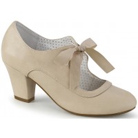Wiggle Vintage Style Mary Jane Shoes in Beige
