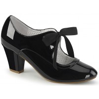 Wiggle Vintage Style Mary Jane Shoes in Black Patent