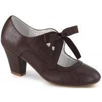 Wiggle Vintage Style Mary Jane Shoes in Dark Brown