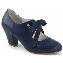 Wiggle Vintage Style Mary Jane Shoes in Navy Blue