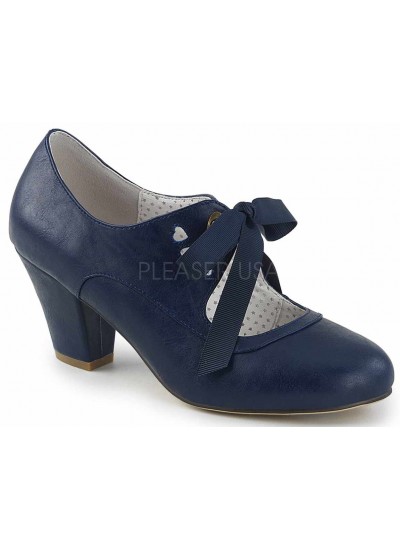 Wiggle Vintage Style Mary Jane Shoes in Navy Blue