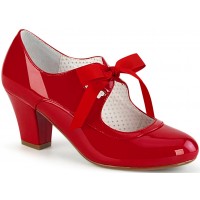 Wiggle Vintage Style Mary Jane Shoes in Red Patent