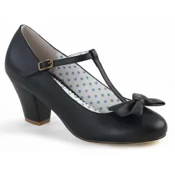 Wiggle Vintage Style T-Strap Shoes in Black