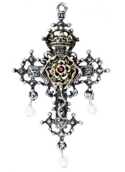 Hampton Court Rose Cross Necklace