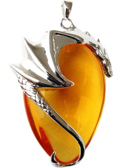 Basking Draca Crystal Keeper Dragon Necklace